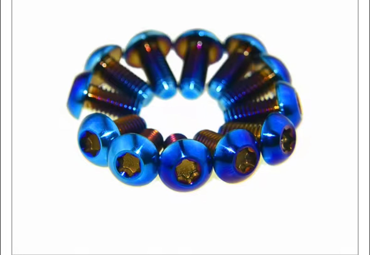 12pcs/ Titanium Bolt M5*10mm Brake Disc Fastening Screw GR5 Material M5 Titanium Alloy Metalworking Taimeili